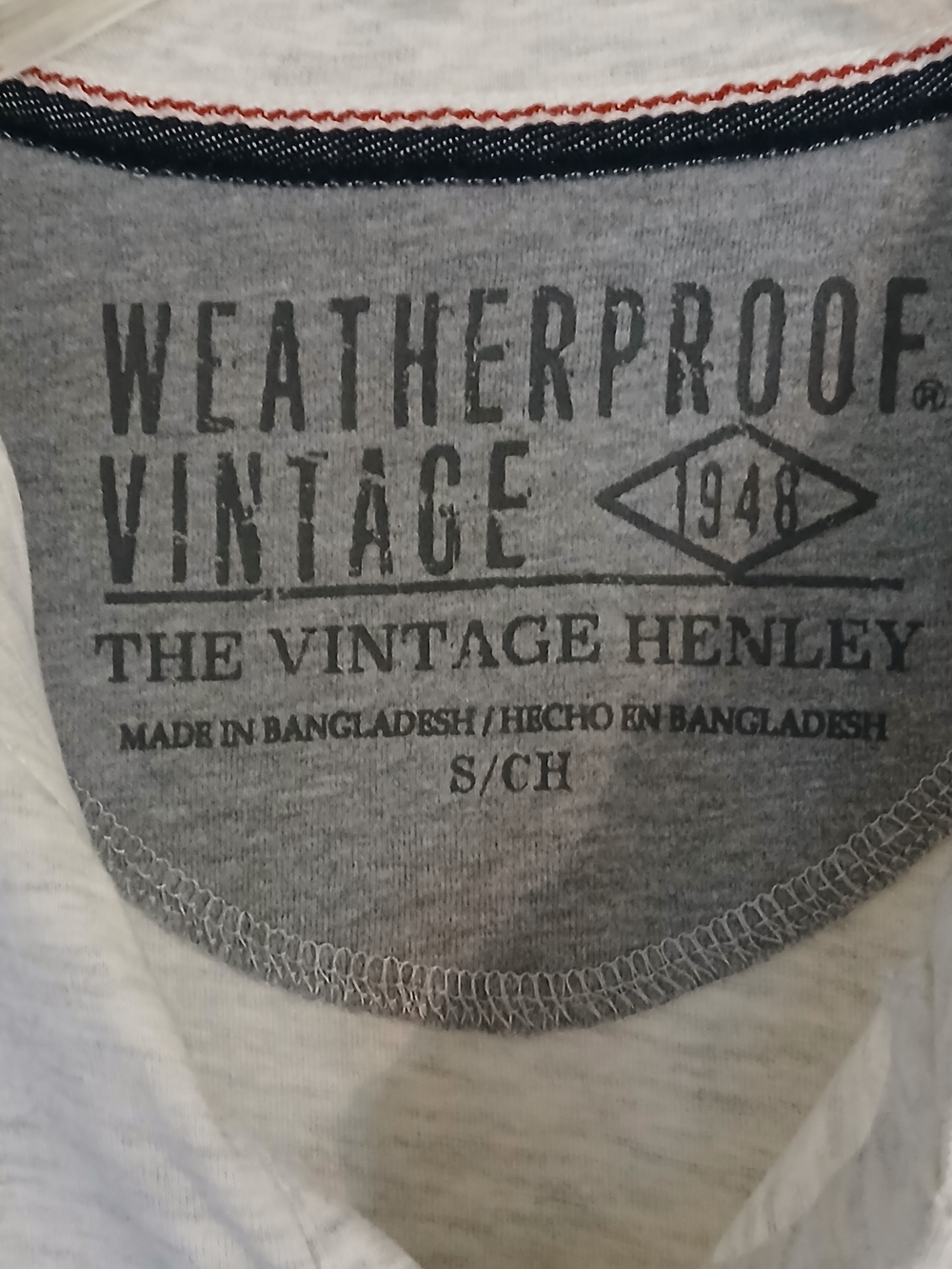 Weatherproof Vintage Henley Short Sleeve in Gray and Black